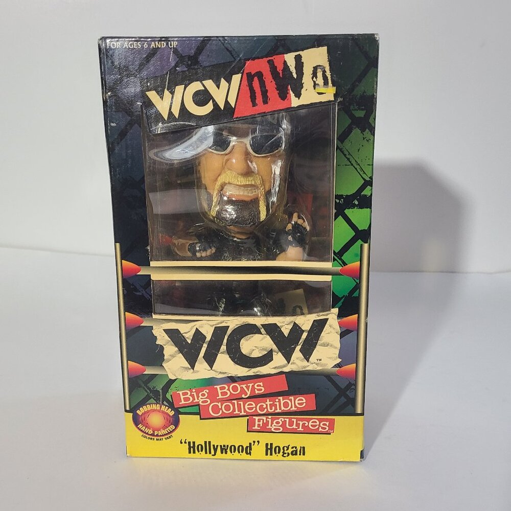 Vtg 90s WCW NWO Hollywood Hogan Bobblehead Hand Painted Big Boys Collectible NIB